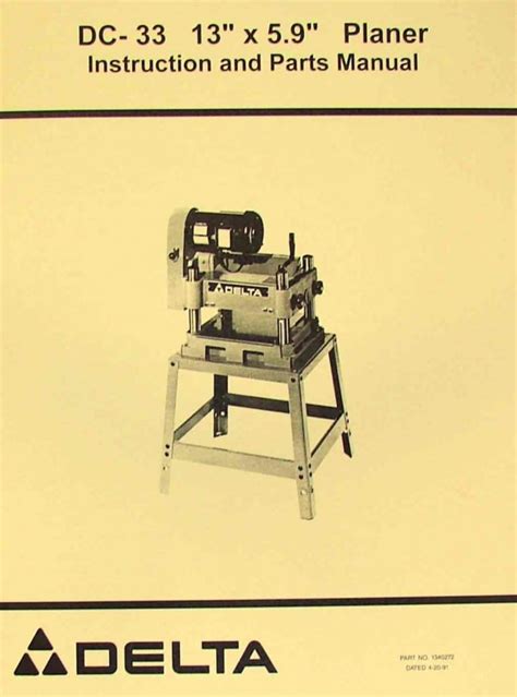 Delta Rockwell Dc X Wood Planer Operator Part Manual