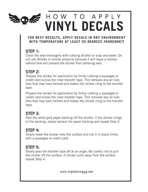 How To Apply Vinyl Decals Instructions Jpeg Etsy