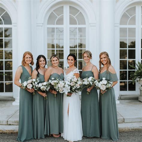 Sea Glass Bridesmaid Dresses Real Weddings Birdy Grey Sage