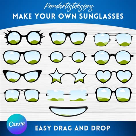 Make Your Own Sunglasses On Canva With Easy Drag And Drop Photo And Background Editable Canva