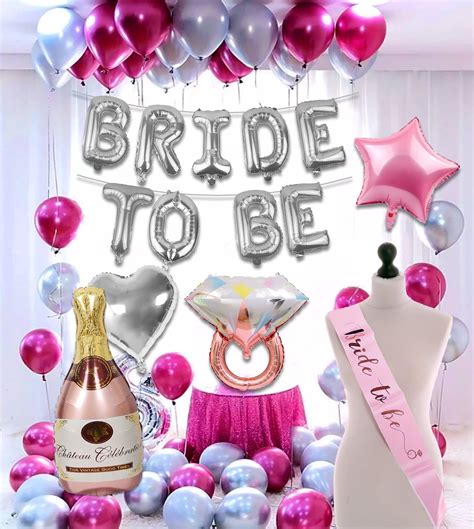 Party Propz Bride To Be Decoration Set Combo 36 Pcs Bachelorette Party Decorations Foil