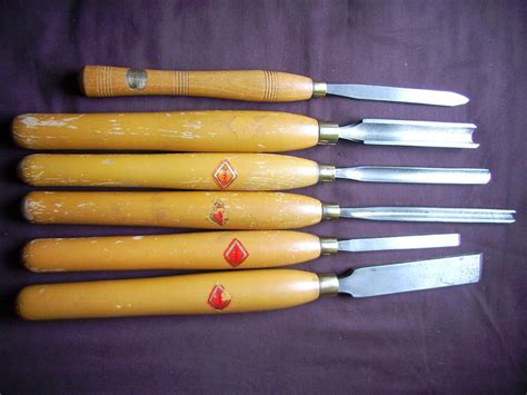 A Vintage Set Of Wood Turning Chisels Henry Taylor Dinamic Sheffield