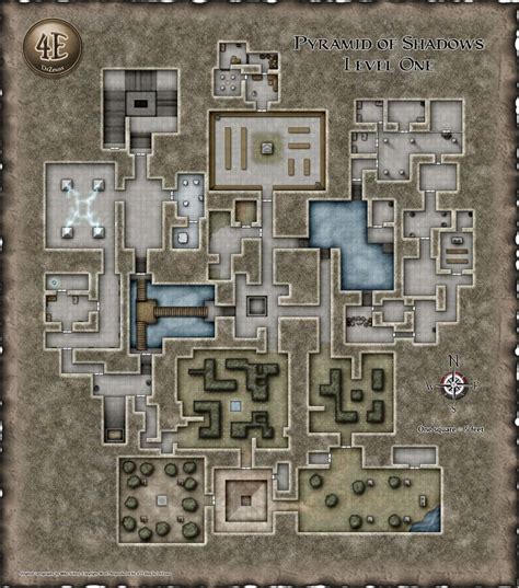 Pyramid of Shadows - Level 1 | Donjons et dragons, Cartes de donjon, Floorplan