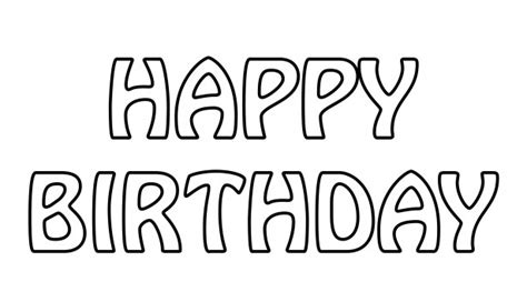 Happy Birthday Text Outline Free Stock Photo - Public Domain Pictures