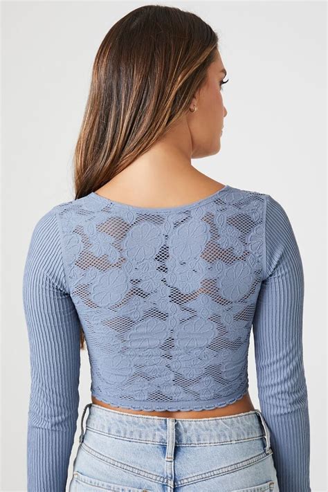 Seamless Floral Crochet Crop Top Forever21us