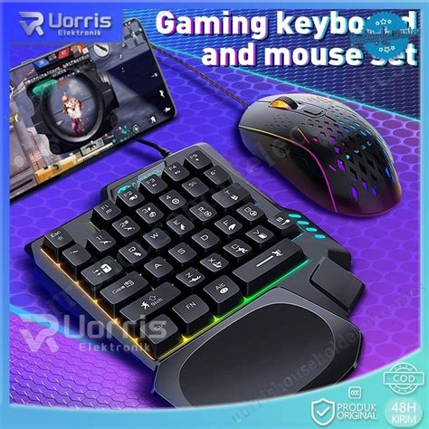 Jual Paket Keyboard Gaming Dan Mouse Single Hand Gaming Rgb Keyboard