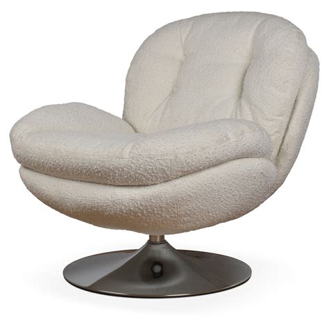 Fauteuil Pivotant Nuage Bouclette Blanc L81 P84 H83Cm Opjet 015915