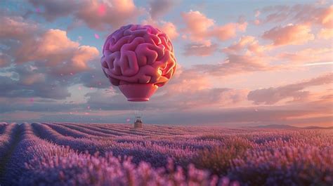 Premium Photo A Hot Air Balloon With The Word Brain On It