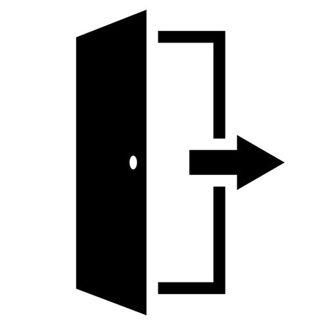 Exit Icon Open Doors Arrow To The Outside Emergency Exit From The