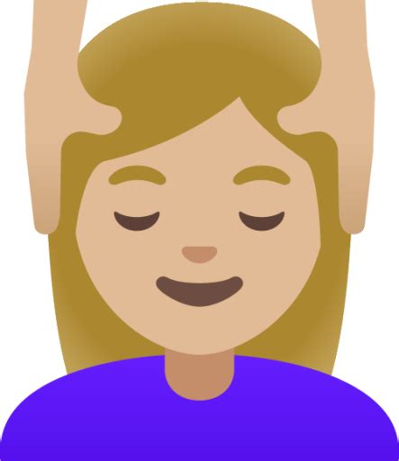 Woman Getting Massage Medium Light Skin Tone Emoji Download For