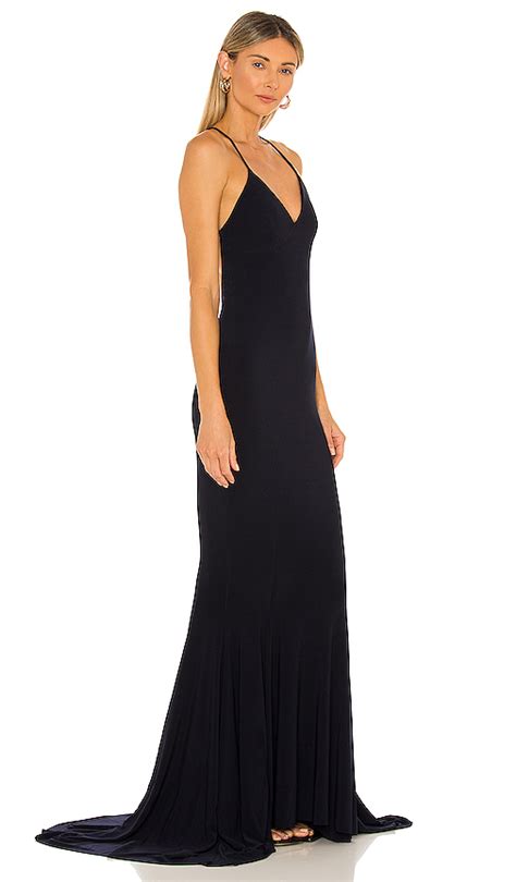 X REVOLVE Low Back Slip Mermaid Fishtail Gown Norma Kamali Idollook