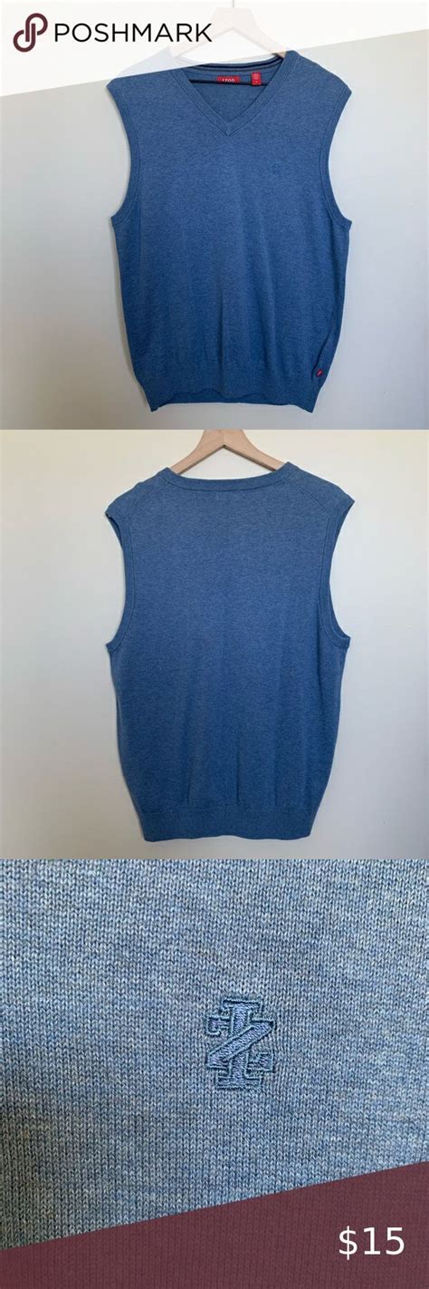 Izod Sweater Vest Izod Sweater Vest Blue Color V Neck Medium Size Great Condition