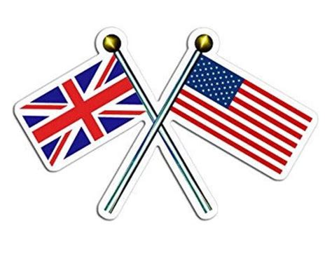 Crossed Poles With Usa And Union Jack Flags Sticker Uk British Etsy