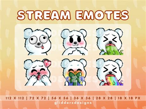 Polar Bear Twitch Emote Jumbo Pack Polar Bear Emotes Etsy Hong Kong