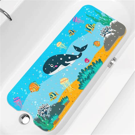 Kimiangel Non-Slip Safety Bath Mat, Strong Suction, Drain Holes ...