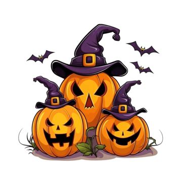 Halloween Pumpkins Ghost And Eye Cartoons Hanging With Bats Design