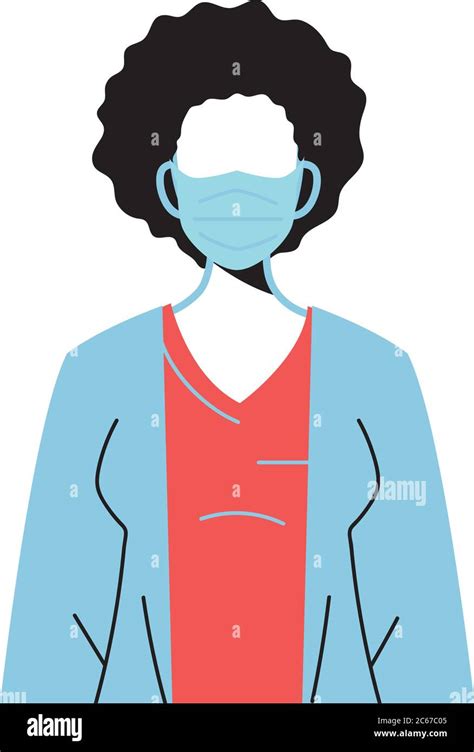 Female Doctor Wearing Surgical Mask Vector Illustration Design Stock Vector Image And Art Alamy