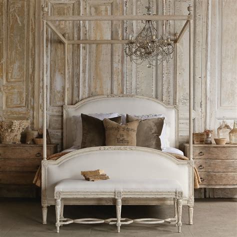 Dauphine Weathered White Four-Poster Canopy Bed | Queen canopy bed ...