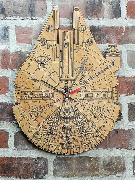 Original Star Wars Millennium Falcon Artisan Laser Engraved Clock