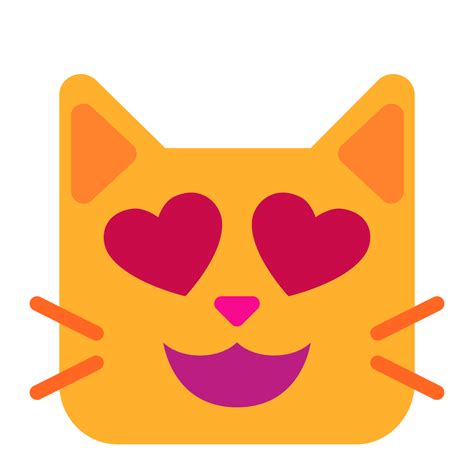 Smiling Cat With Heart Eyes Flat Icon Fluentui Emoji Flat Iconpack Microsoft