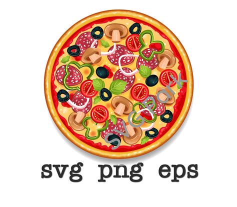 Pizza Svg Png Eps Vector Silhouette Cameo Outline Design Etsy