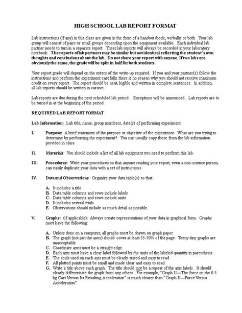 Physics Lab Report - Physics Info