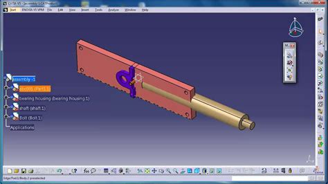 Catia V5 Part Manipulation Or Move Rotate In Assembly Tutorial In Hindi