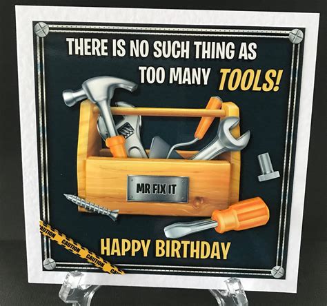 Handyman Carpenter Handmade Birthday Card 3d Male Grandad Dad Etsy