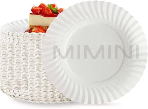 Buy Mimini Inch White Paper Plates Uncoated Disposable Dessert Paper