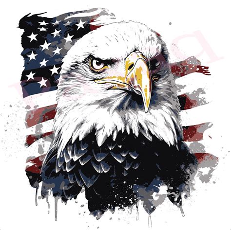 Bald Eagle Svg Stars And Stripes Svg Eagle With National Flag Svg