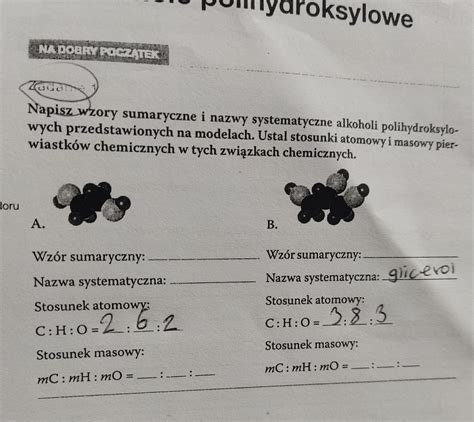 Zad Z Karty Pracyzadame Napisz Wzory Sumaryczne I Nazwy Systematyczne