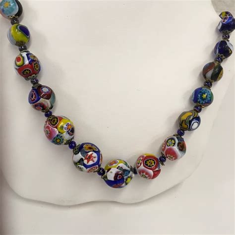 Murano Glass Bead Necklace Gem