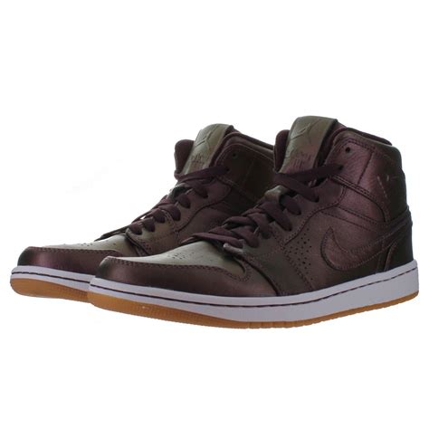 Nike Air Jordan 1 Mid Leather Mens High Top Trainers Ebay