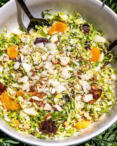 Shredded Brussels Sprouts Salad With Manchego Dates Chefs Life