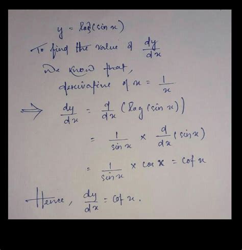 The Derivative Of Log Sin Logx X 0 Kjj Brainly In