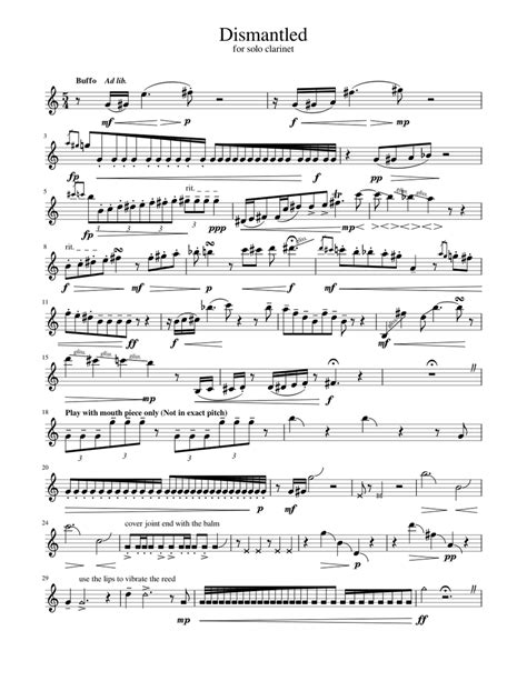 Clarinet Solo Sheet Music For Clarinet In B Flat Solo