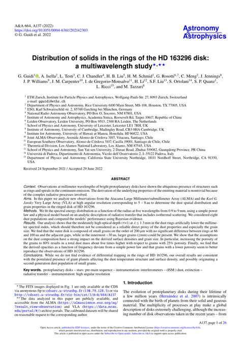 Pdf Distribution Of Solids In The Rings Of The Hd Disk A