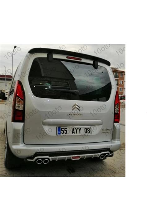 ABS Peugeot Partner 4 Çıkışlı Egzoz Görünümlü Arka Tampon Ek i Difüzör