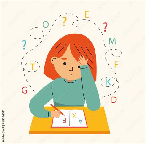 Dysgraphia Dyslexia And Learning Difficulties Concept Vector