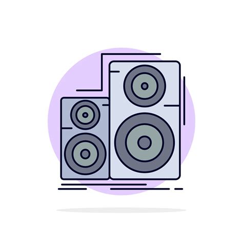 Audio Hifi Monitor Speaker Studio Flat Color Icon Vector