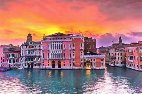 Venice Sunset Canvas Venice Wall Art Italy Poster Italy | Etsy