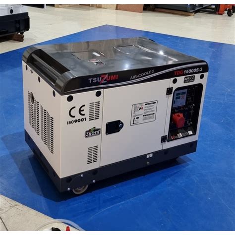 Jual Genset Silent 15 KVA 3 Phase Rated 10000 Watt TSUZUMI Powerfull