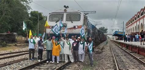 Farmers Punjab Agitated Farmers Squat On Rail Tracks Against Centre