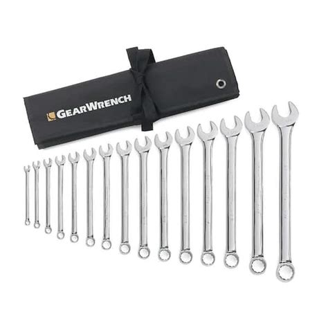 Gearwrench 12 Point Sae Long Pattern Combination Wrench Set With Roll 15 Piece 81918 The