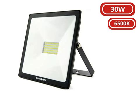 Refletor Superled Slim Preto Bivolt Ourolux W Casa Card O