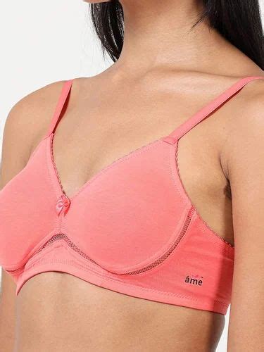 Cotton Ame Pink Plunge Neck T Shirt Bra Size 32b Plain At Rs 333piece In Bengaluru