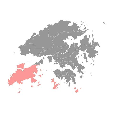 Islands district map, administrative division of Hong Kong. Vector ...