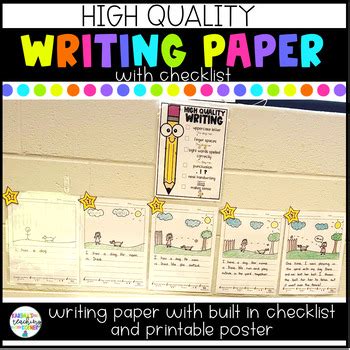 Five Star Writing Checklist And Writing Paper By Karima S Teaching Korner