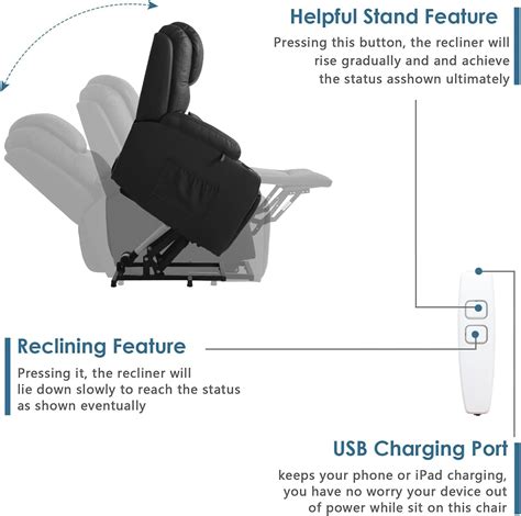 URRED Silla reclinable con elevación eléctrica para ancianos silla