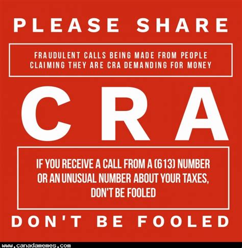 Heads Up Canadians The CRA Scam Calls Are Happening Again Canada Memes